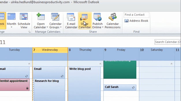 How to share your calendar with colleagues