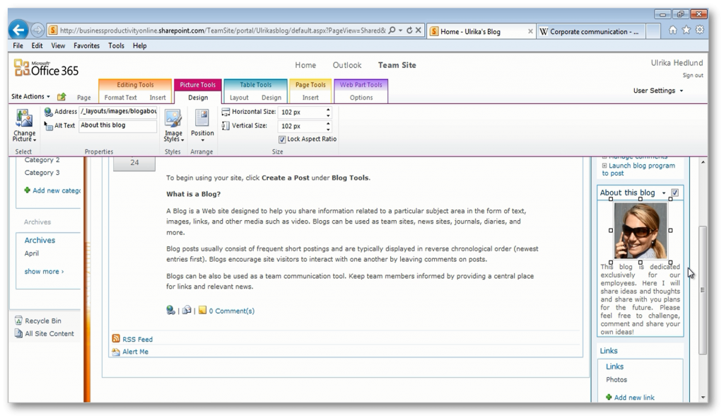 Create a blog in SharePoint 2010