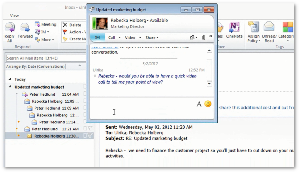 Real-time communication using Microsoft Lync