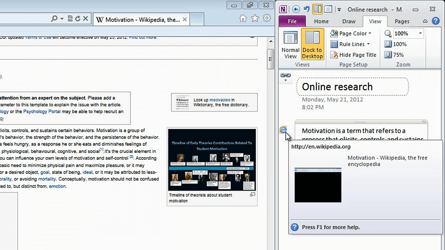 How to gather online research in OneNote 2010