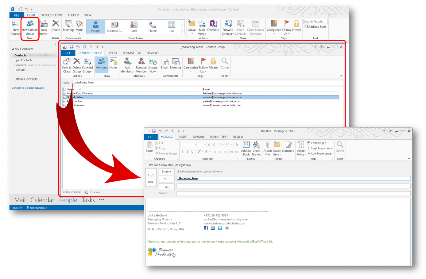Manage contacts effectively in Outlook 