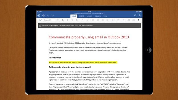 Professional documents using Word 2013 